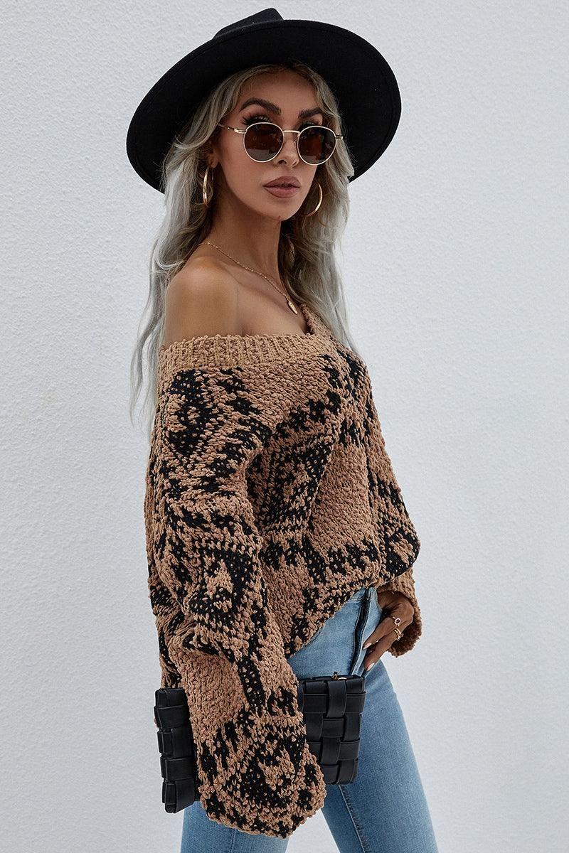 DEEP V NECK KNIT - Doublju