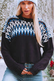 WOMEN VINTAGE BOHEMIAN RIBBED PULLOVER SWEATER - Doublju