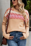 WOMEN VINTAGE BOHEMIAN RIBBED PULLOVER SWEATER - Doublju