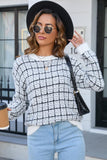 ROUND NECK PLUSH KNIT SWEATER TOP - Doublju