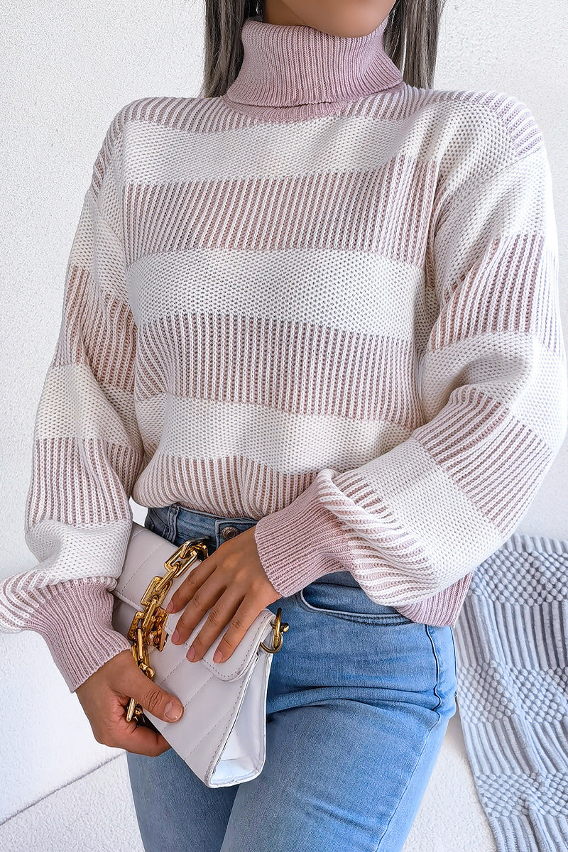 WOMEN STRIPED BLOCK OVERSIZED LOOSE SWEATSHIRT