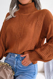 WOMEN HIGH NECK SOLID FALL WINTER CASUAL SWEATER