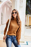 WOMEN OVERSIZED LOOSE TURTLE NECK KNIT JUMPER TOP