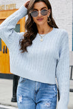 TWISTED CABLE KNIT LONG SLEEVE SWEATER FOR WOMEN