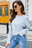 TWISTED CABLE KNIT LONG SLEEVE SWEATER FOR WOMEN