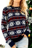 WOMEN CHRISTMAS SNOW PRINTING CUTE SWEATER