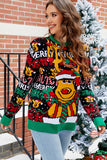 WOMEN MERRY CHRISTMAS X MAS PRINTING SWEATER