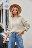 WOMEN BASIC OVERSIZED LONG SLEEVE KNIT SWEATER