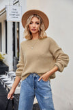 WOMEN BASIC OVERSIZED LONG SLEEVE KNIT SWEATER