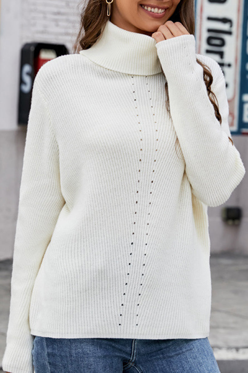 WOMEN LONG SLEEVE HIGH TURTLE NECK SWEATER