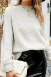 WOMEN BASIC LONG SLEEVE SOLID COLOR KNIT SWEATER