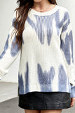 WOMEN WAFFLE KNIT GRADIENT COLORED CASUAL SWEATER