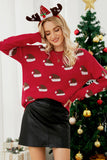 WOMEN LONG SLEEVE CHRISTMAS X MAS PRINT SWEATER