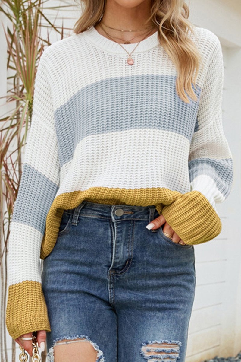 WOMEN CROCHET FISHERMAN KNITTED LOOSE SWEATER