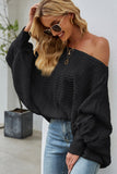 WOMEN OVERSIZED LOOSE FIT BELL BAT WING SWEATER