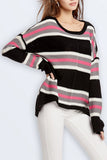 WOMEN OVER LENGTH SLEEVE LOOSE FIT KNIT SWEATER