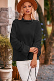 WOMEN LOOSE FIT LONG SLEEVE ROLL NECK SWEATER