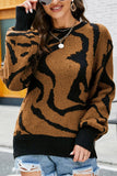 WOMEN ZEBRA PATTERN LOOSE FIT WARM SWEATER