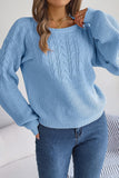 WOMEN LOOSE FIT LONG SLEEVE RIBBED KNIT SWEATER