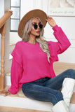 WOMEN SPLICE SHOULDER LOOSE KNIT SWEATER