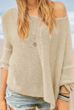 WOMEN FISHERMAN CROCHET KNITTED LOOSE FIT SWEATER