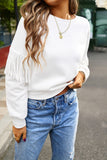 WOMEN TASSEL SLEEVE WESTERN STYLE PULLOVER TOP