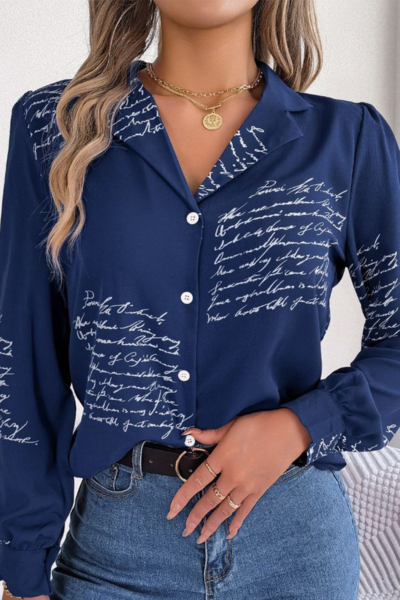 WOMEN LETTER PRINTING SEMI FORMAL OFFICE BLOUSE