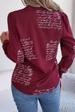 WOMEN LETTER PRINTING SEMI FORMAL OFFICE BLOUSE