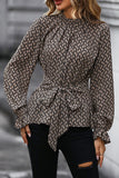 WOMAN LONG SLEEVE SLIM FIT LEOPARD PRINT SHIRT