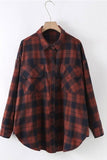 RETRO LOOSE LARGE SIZE PLAID SHIRT - Doublju