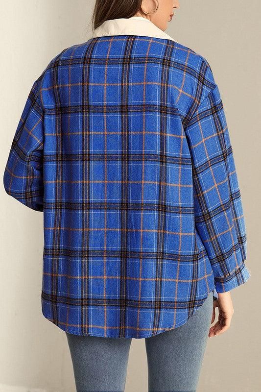 LONG SLEEVE PLAID STREET CASUAL SHIRT - Doublju