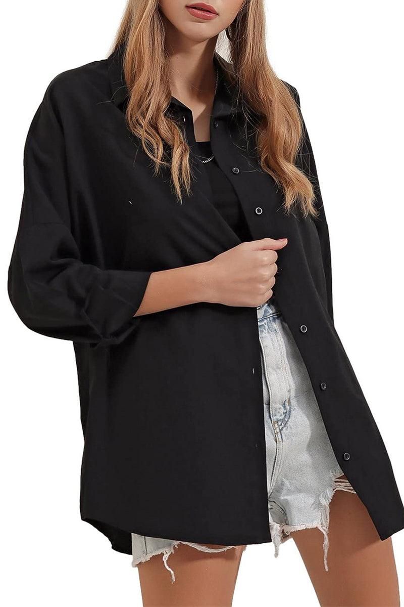 BUTTON DOWN BASIC DAILY WOMEN SHIRTS - Doublju