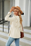 WOMEN LONG SLEEVE FRILL DETAILED TUNIC TOP