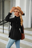 WOMEN LONG SLEEVE FRILL DETAILED TUNIC TOP