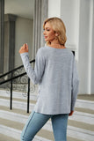 WOMEN ROUND NECK BUTTON DETAILED LONG SLEEVE TEE