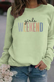 WOMEN WEEKEND PRINTING LONG SLEEVE PULLOVER