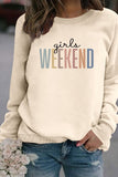 WOMEN WEEKEND PRINTING LONG SLEEVE PULLOVER