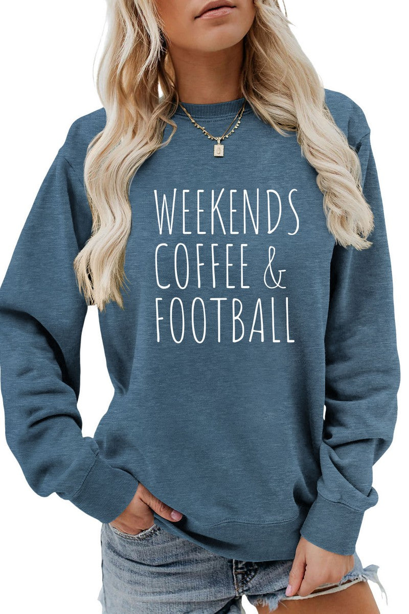 WOMEN FOOTBALL GAME DAY PRINTING LONG SLEEVE TEE