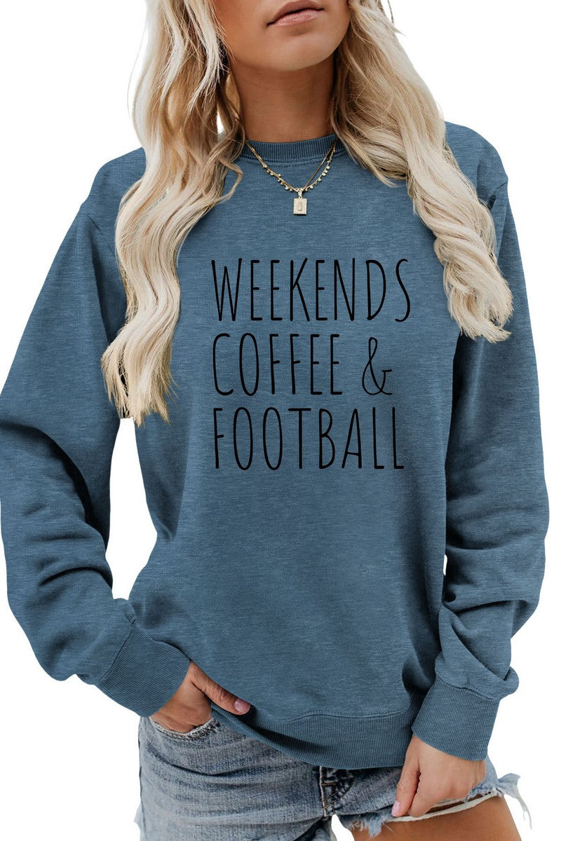 WOMEN FOOTBALL GAME DAY PRINTING LONG SLEEVE TEE