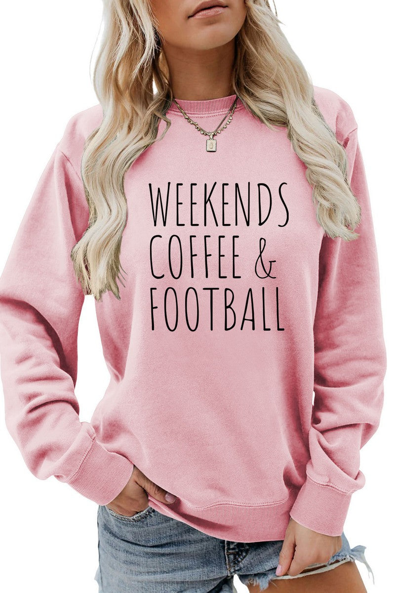 WOMEN FOOTBALL GAME DAY PRINTING LONG SLEEVE TEE