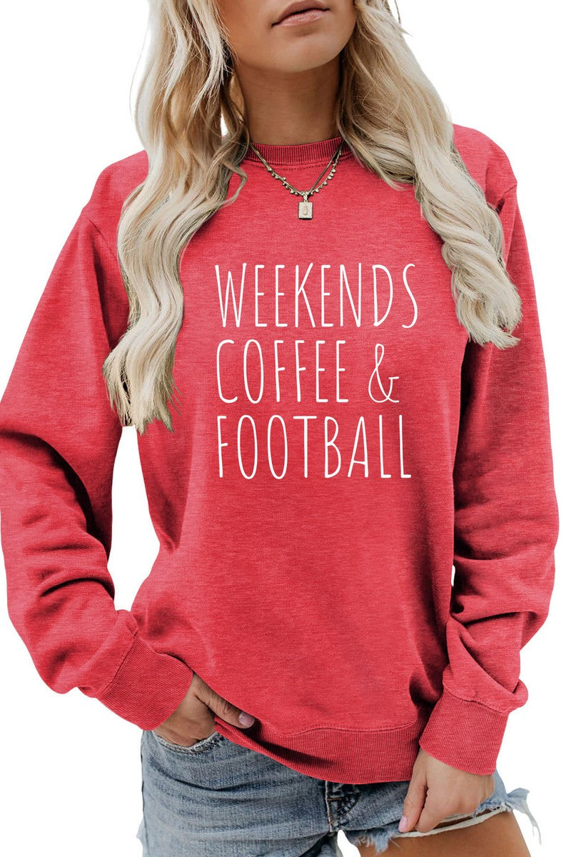 WOMEN FOOTBALL GAME DAY PRINTING LONG SLEEVE TEE