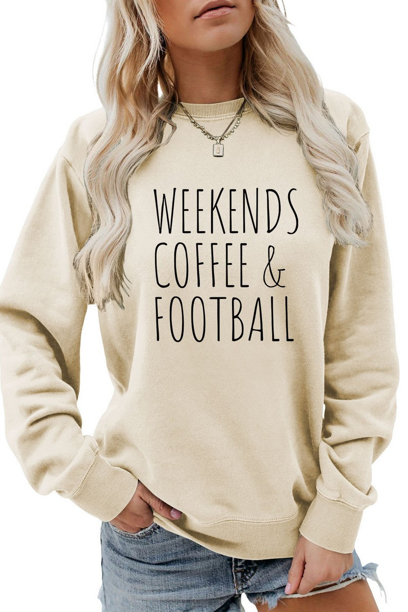 WOMEN FOOTBALL GAME DAY PRINTING LONG SLEEVE TEE