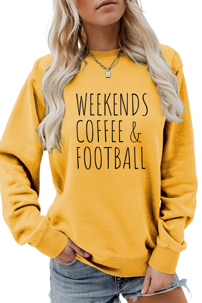 WOMEN FOOTBALL GAME DAY PRINTING LONG SLEEVE TEE