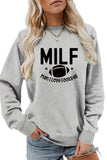 WOMEN MILF LETTER GAME DAY PRINTING PULLOVER TOP