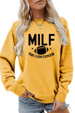 WOMEN MILF LETTER GAME DAY PRINTING PULLOVER TOP