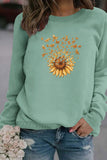 WOMEN SUNFLOWER PRINTING CUTE PULLOVER TEE