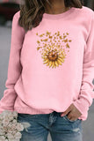 WOMEN SUNFLOWER PRINTING CUTE PULLOVER TEE