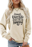 WOMEN LETTER PRINTING LONG SLEEVE PULLOVER