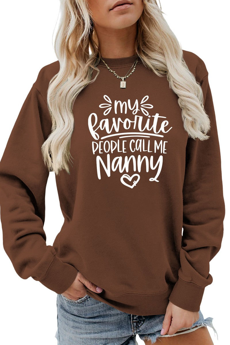 WOMEN LETTER PRINTING LONG SLEEVE PULLOVER