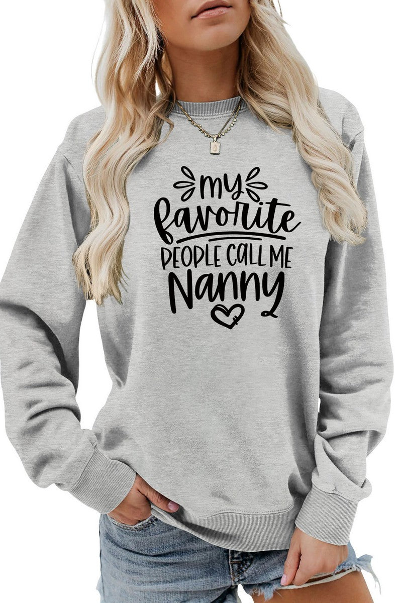 WOMEN LETTER PRINTING LONG SLEEVE PULLOVER